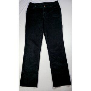 L.L.Bean Women’s Favorite Fit Corduroy Pants Size 12 M/T Black Straight Leg
